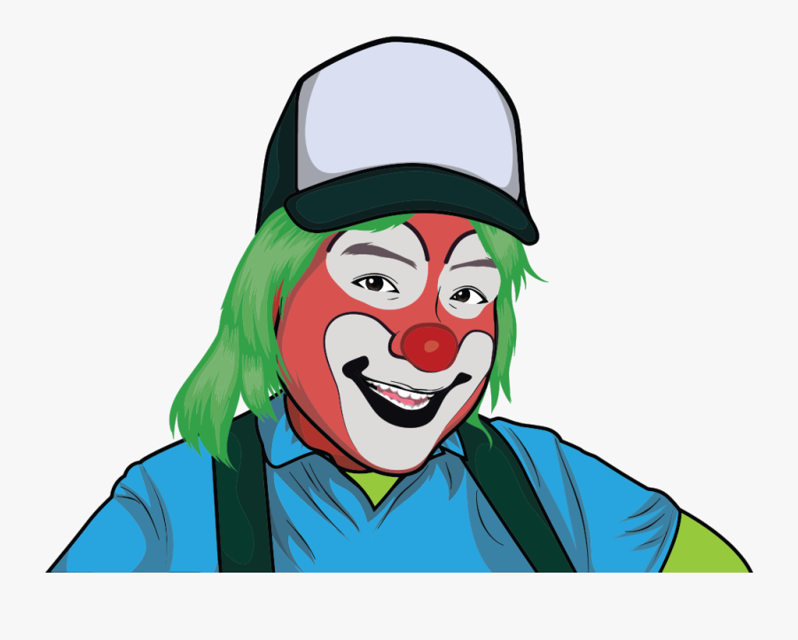 Transparent Clown Face Clipart Black And White - Cartoon Clown Png, Transparent Clipart
