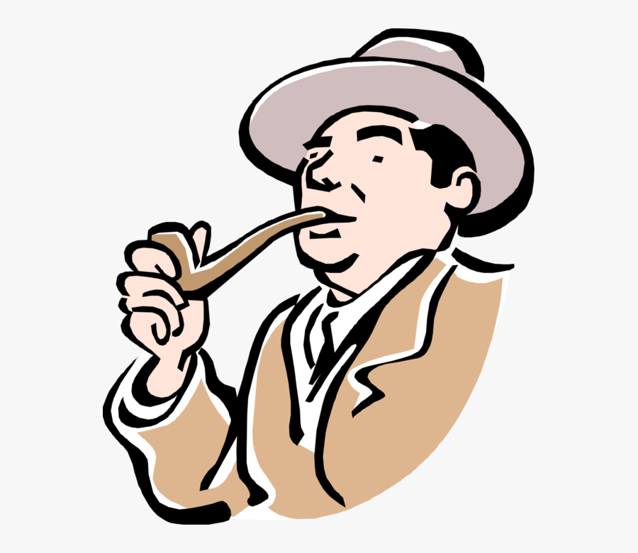 Vector Pipe Smoking - Man Smoking Clipart Transparent, Transparent Clipart