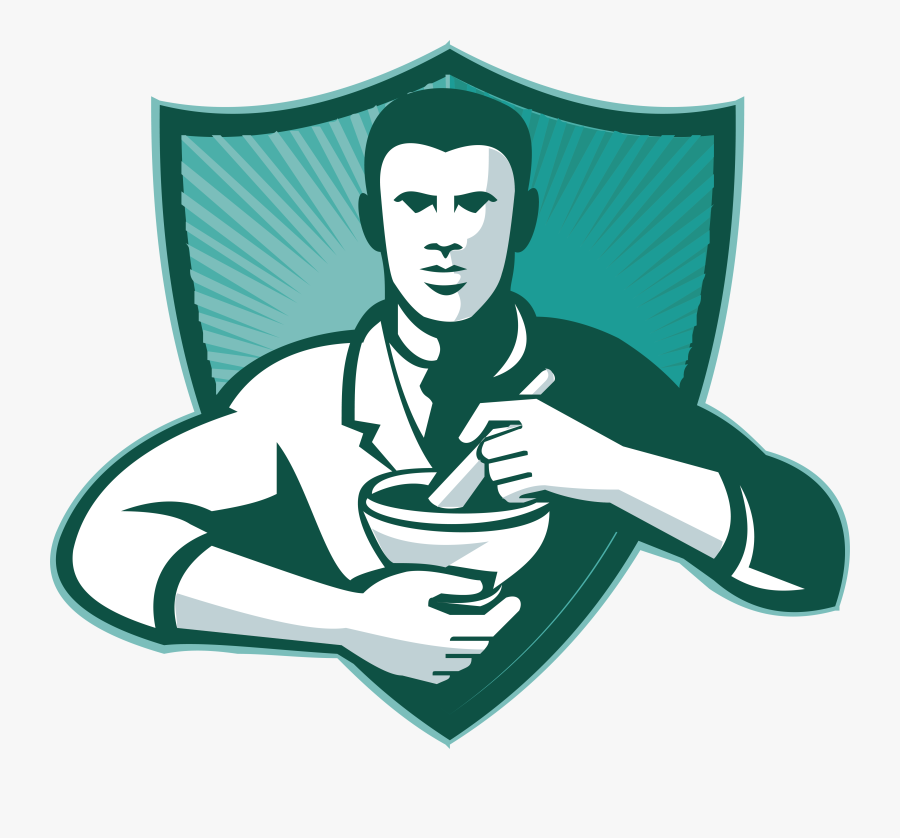 Pharmacist Chemist Shield Character - Pharmacist, Transparent Clipart