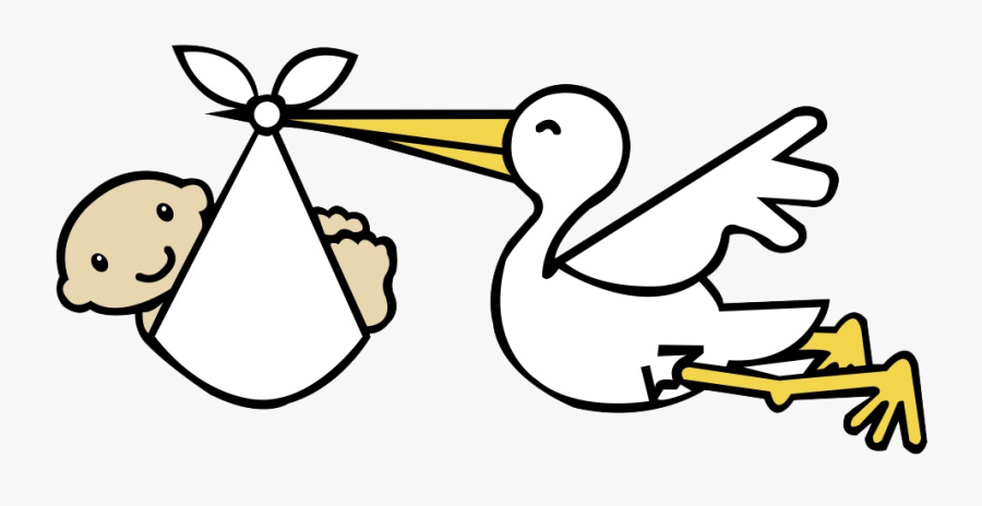 Expecting Baby - Stork With Baby Drawing, Transparent Clipart