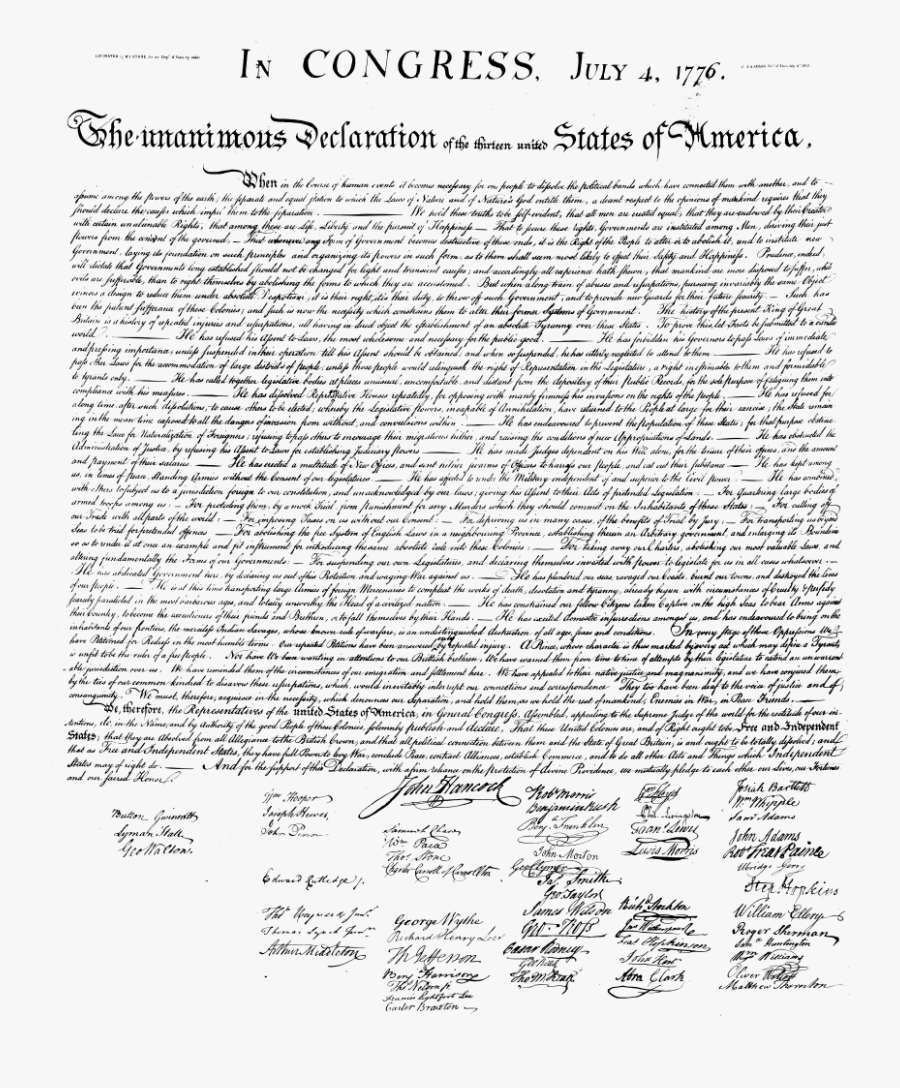 Us Declaration Of Independence - Declaration Of Independence Svg, Transparent Clipart