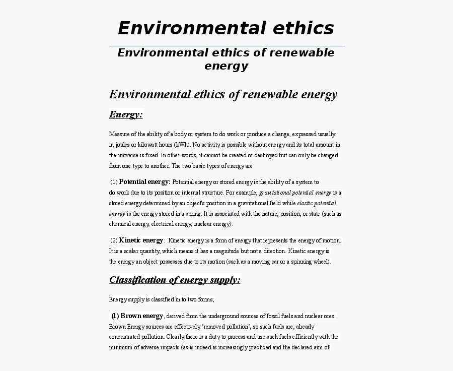 Types Of Environmental Ethics, Transparent Clipart