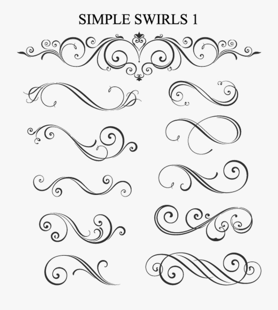 Swirl Clipart Calligraphy - Ornate Motifs, Transparent Clipart