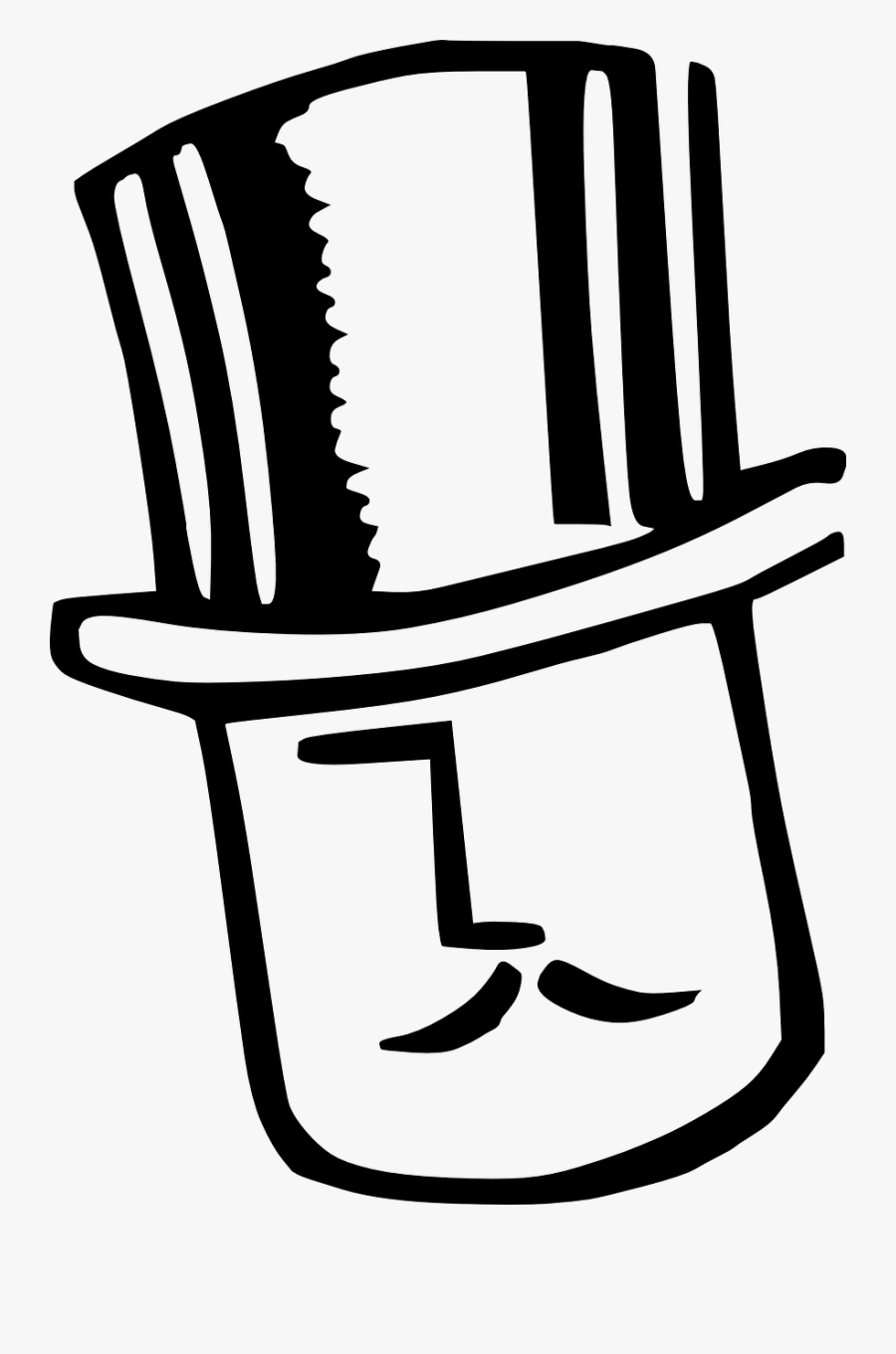 Cartoon Man With Top Hat, Transparent Clipart