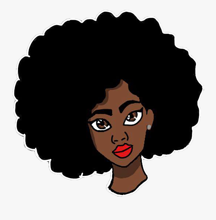 Clip Art Girl With Afro - Cartoon Afro, Transparent Clipart