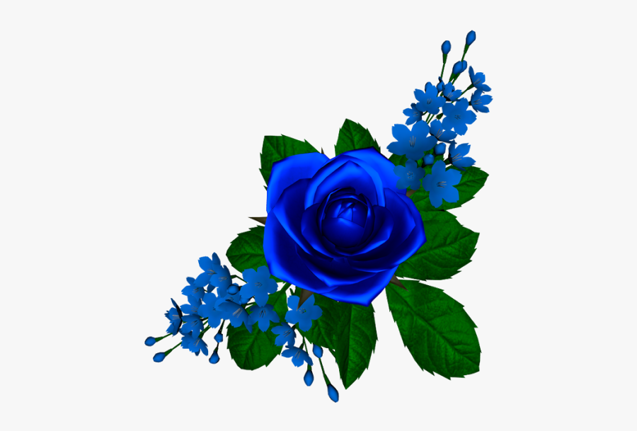 Blue Roses Border - Blue Rose Png, Transparent Clipart