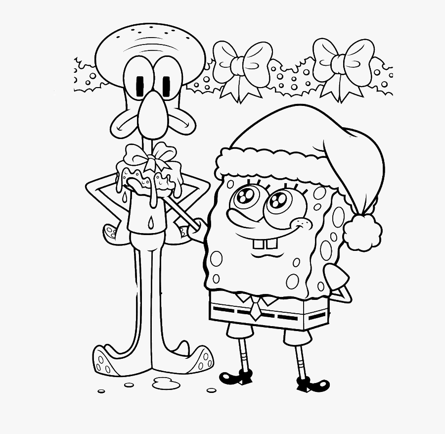 Squidward And Spongebob Drawing, Transparent Clipart