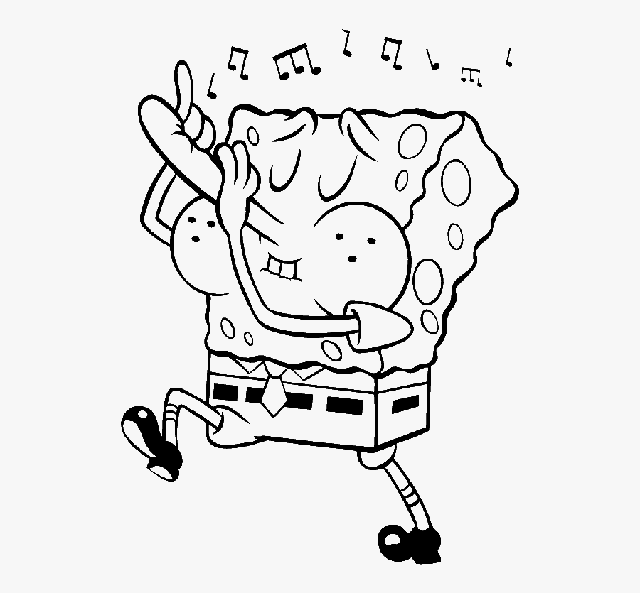 The Always Cheerful Spongebob Coloring Pages Spongebob - Spongebob Music Coloring Pages, Transparent Clipart