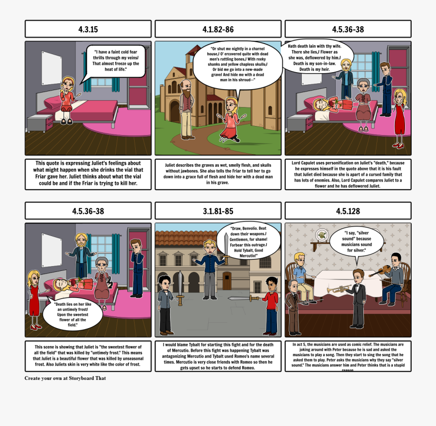 Comic Strip Romeo And Juliet Act 1, Transparent Clipart