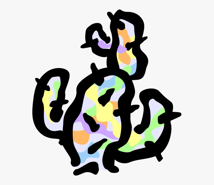 Vector Illustration Of Desert Vegetation Succulent - Illustration, Transparent Clipart