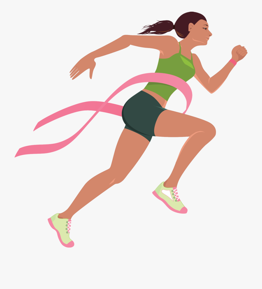 Transparent Survivor Clipart - Running For Breast Cancer, Transparent Clipart