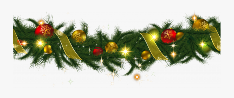 Splendid Design Christmas Pine Garland Uk Australia - Christmas Decorations Transparent Background, Transparent Clipart
