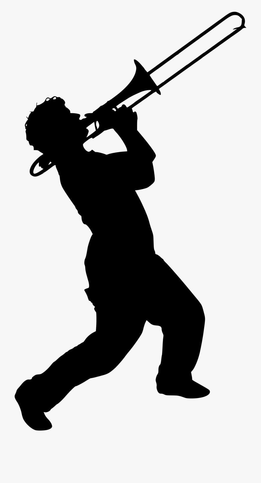 Trombone Musician Silhouette - Trombone Player Silhouette , Free