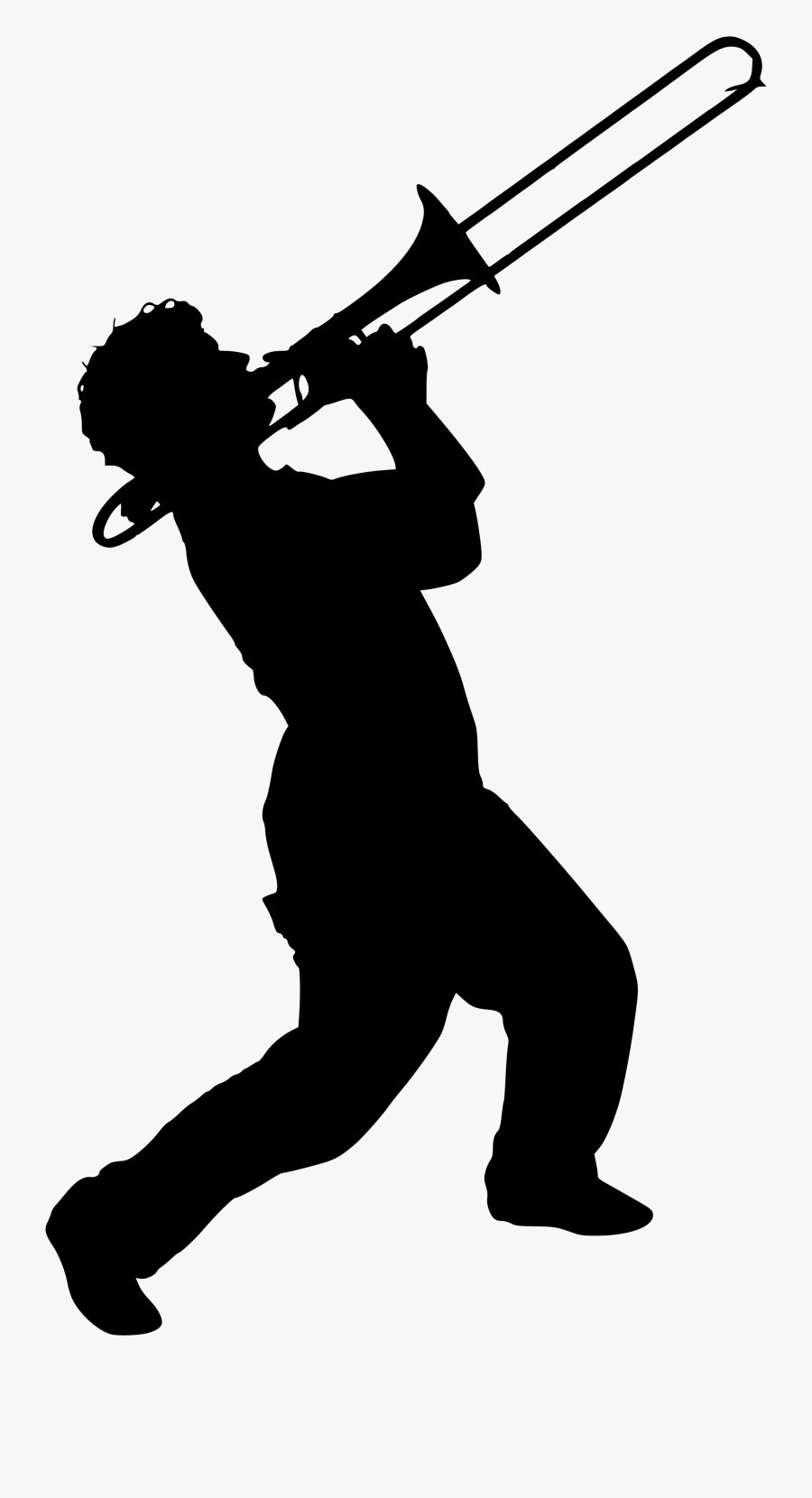 Trombone Musician Silhouette - Trombone Player Silhouette, Transparent Clipart