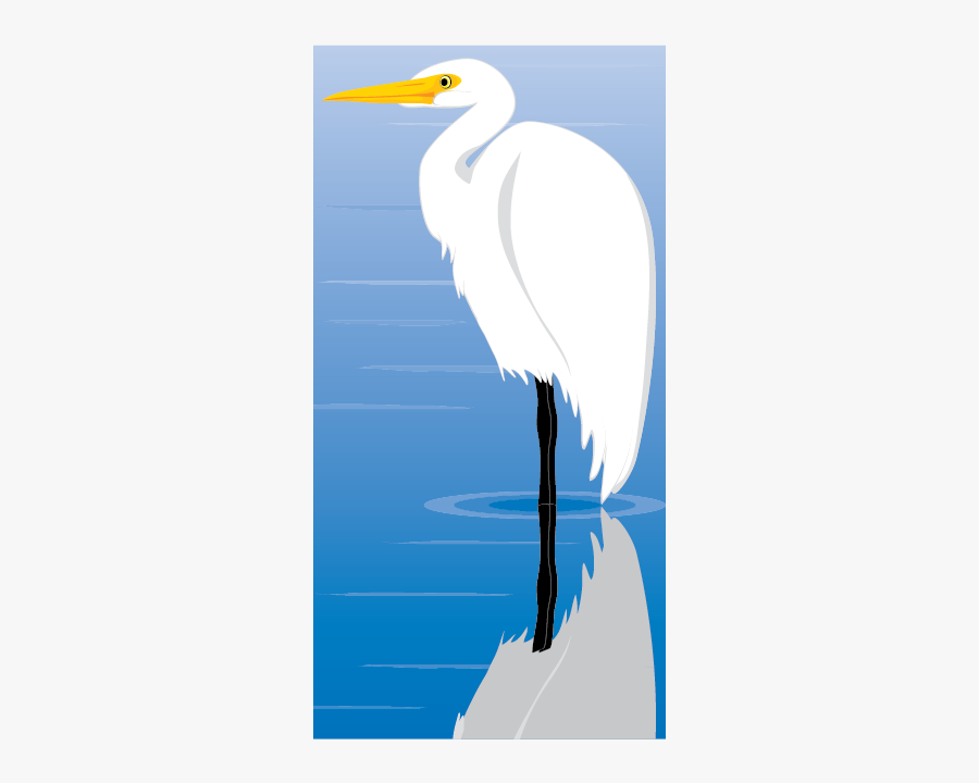 Egret Bird Vector Clip Art - Great Egret, Transparent Clipart