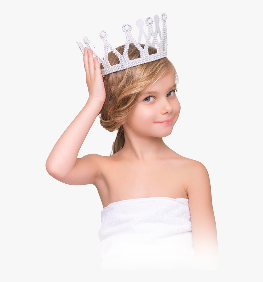 Little Girl Wearing Crown, Transparent Clipart