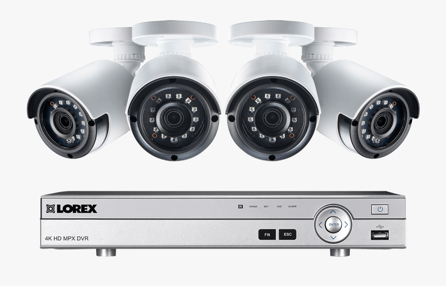 1080p Security Surveillance Camera System With 4 Outdoor - Lorex Dvr, Transparent Clipart