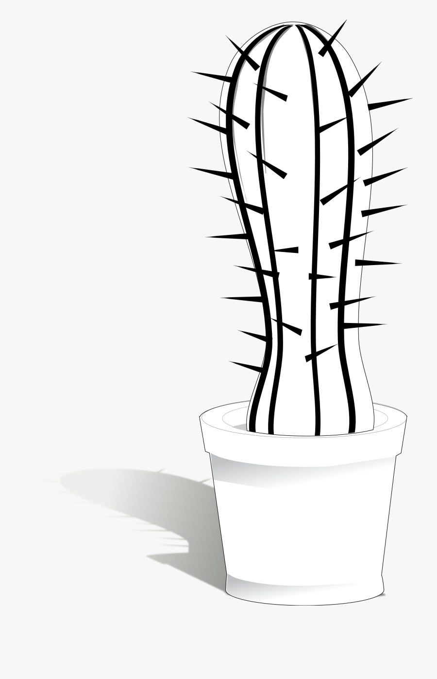 Cactus Clip Art Black And White, Transparent Clipart