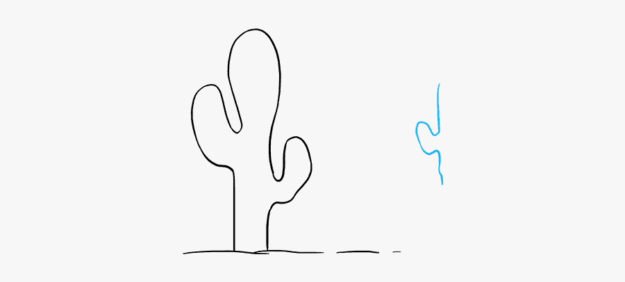 How To Draw Cactus - Line Art, Transparent Clipart