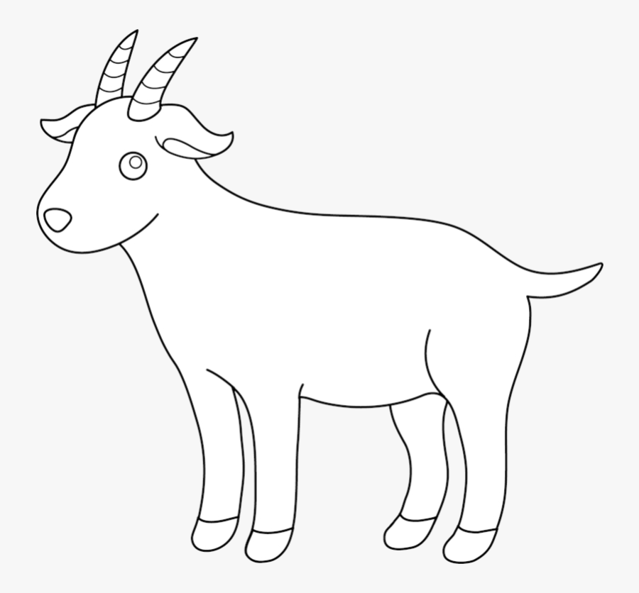 Goat Sweet Clipart Black And White Transparent Png - Black And White Goat Clip Art, Transparent Clipart