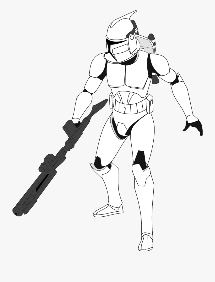 Star Wars Clone Wars Jet Troopers - Star Wars Clone Trooper Drawing, Transparent Clipart