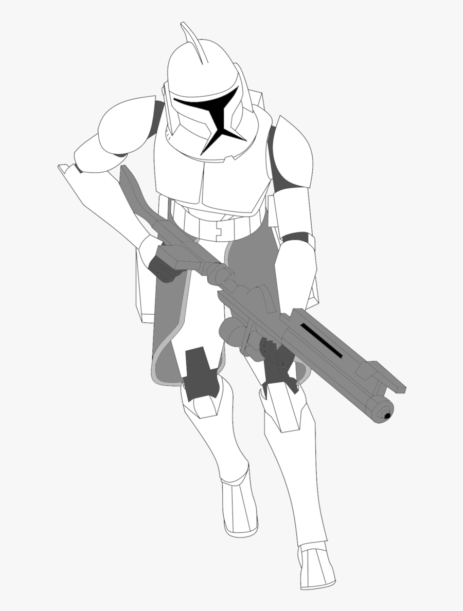 Transparent Clone Trooper Clipart - Drawing Star Wars Clone Trooper, Transparent Clipart