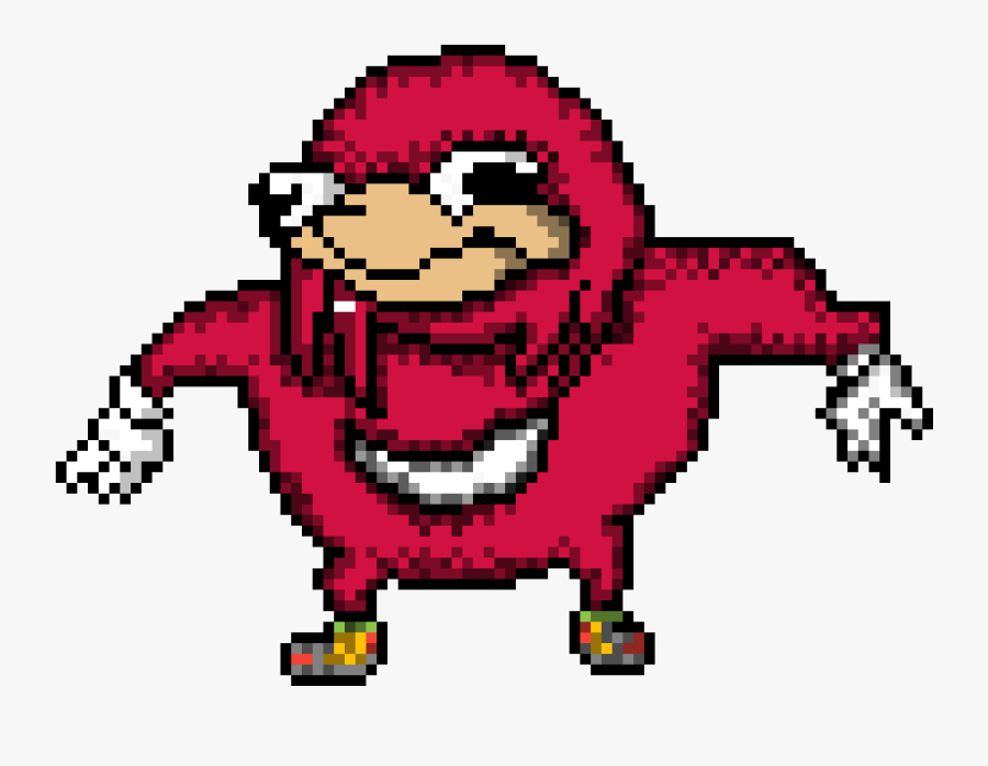 Ugandan Knuckles Minecraft Pixel Art, Transparent Clipart