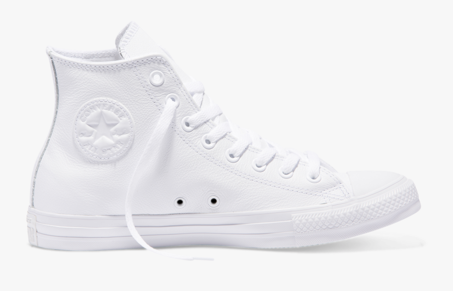 Chuck Taylor All Star Leather High Top White, Transparent Clipart