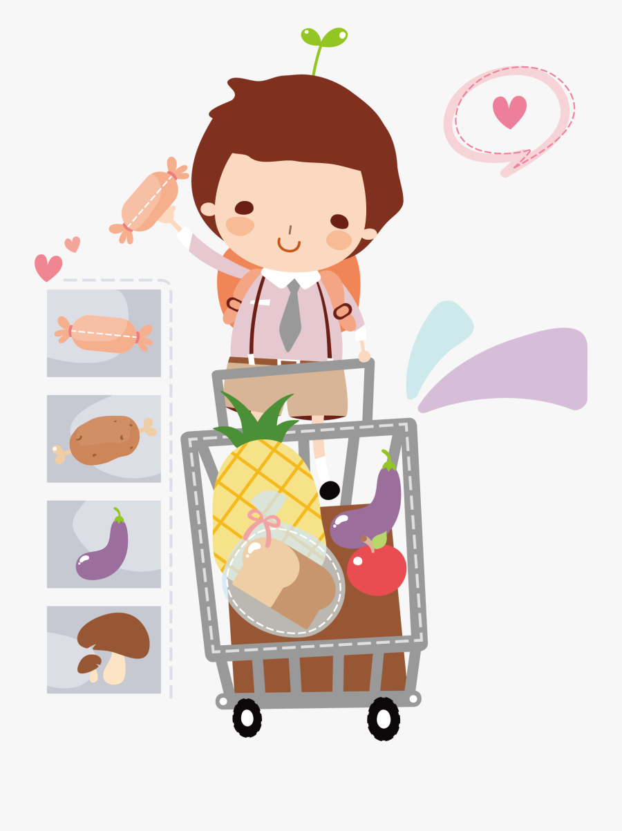Refrigerator Clipart Refrigerator Food - Children's Supermarket Cartoon, Transparent Clipart