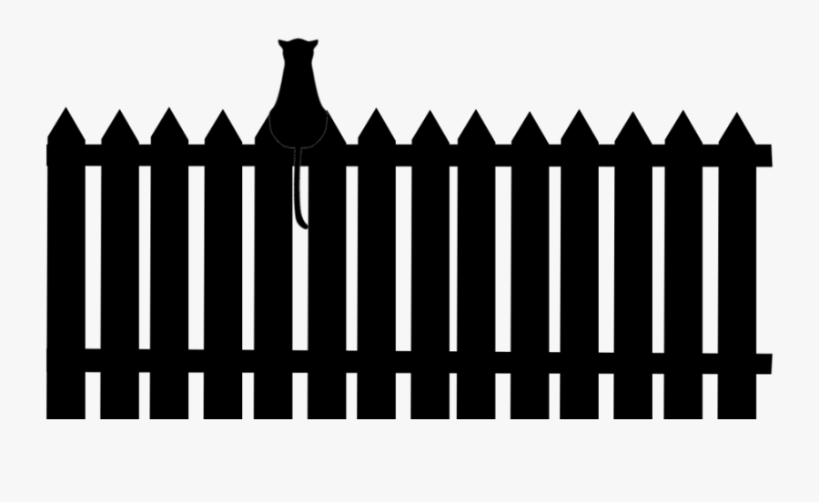 Cat On A Fence - Bird On Fence Silhouette, Transparent Clipart