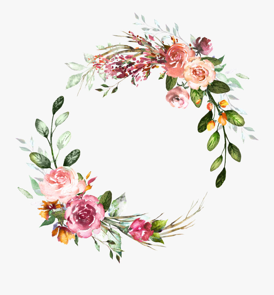 Floral Wreath Watercolor Png, Transparent Clipart