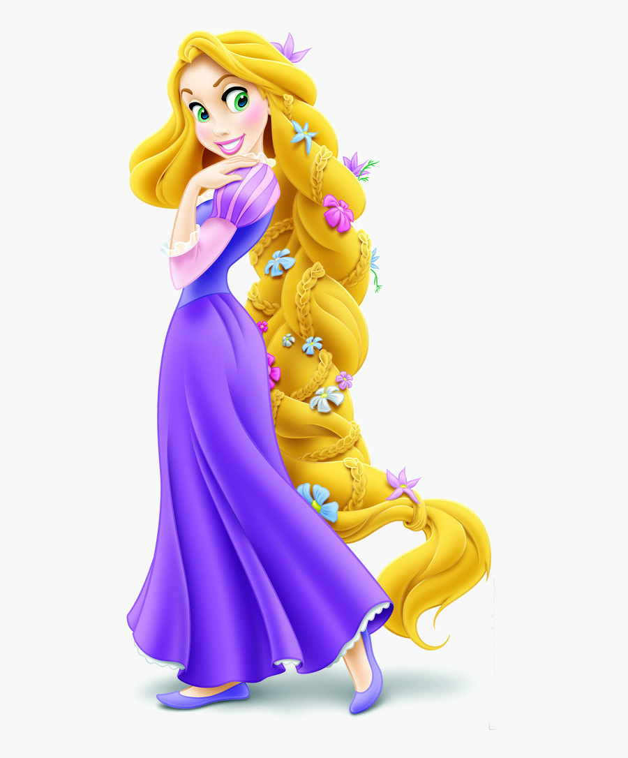 Clip Art Rapunzel With Flowers In - Rapunzel With Braided Hair, Transparent Clipart