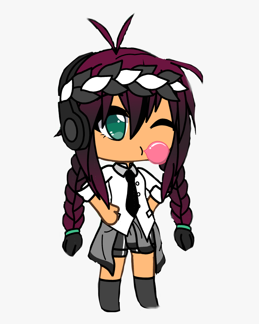 #oc #gachalife #gum #braids #chill #gacha #freetoedit - Gacha Life Hair Braids, Transparent Clipart