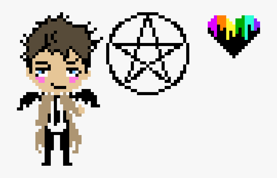 Clip Art Collection Of Free Transparent - Castiel Perler Bead, Transparent Clipart