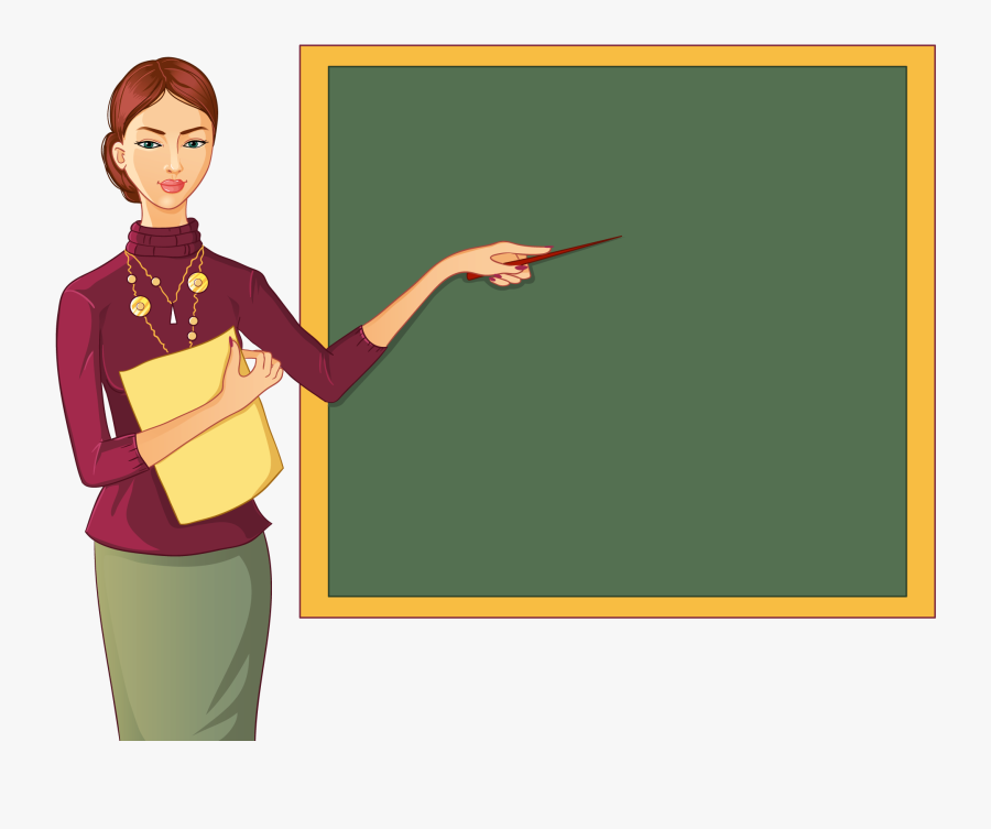 Teacher Png - Blackboard With Teacher Clipart, Transparent Clipart