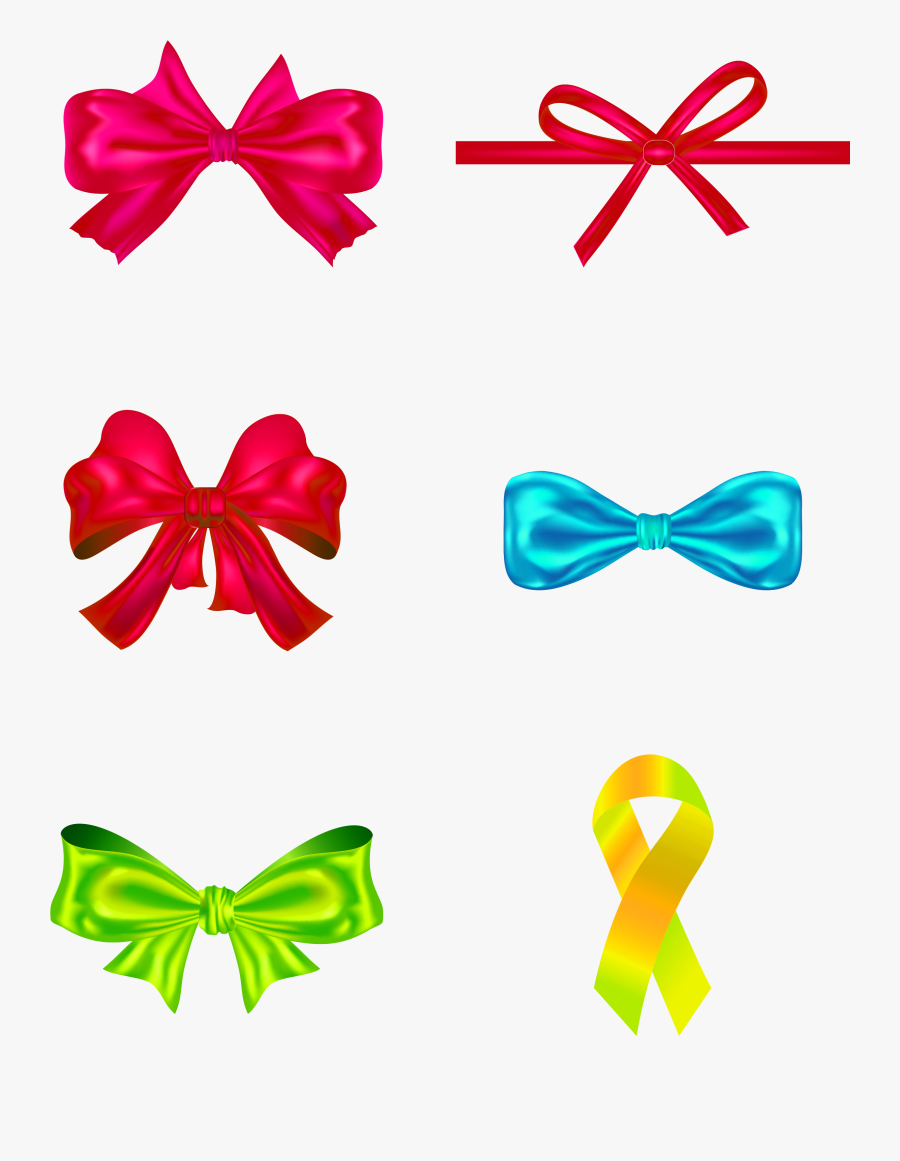 Ribbon Bow Color Decoration Png And Psd - Bow Decoration Transparent, Transparent Clipart
