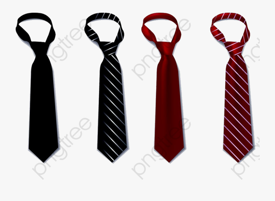 Transparent Tie Clip Art - Striped Red Black Tie, Transparent Clipart
