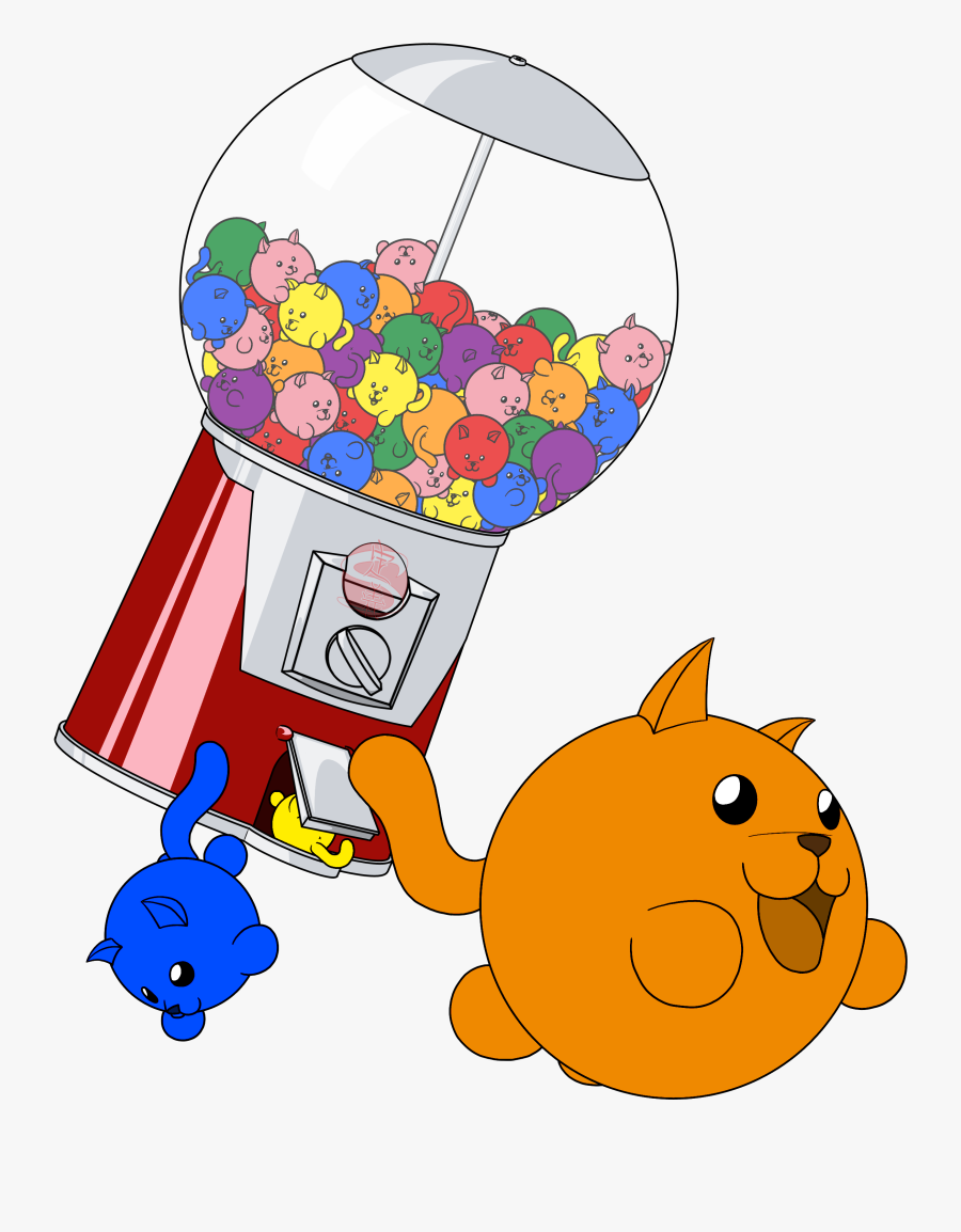 Cat Gumball Machine - Cartoon, Transparent Clipart