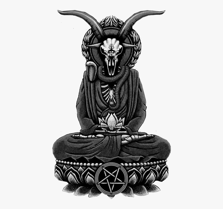 Satan Devil Baphomet Leviathan Worship Freetoedit - Occult Dark Buddha Art, Transparent Clipart