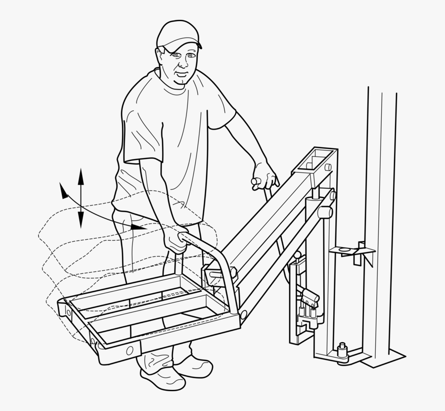 Standing,line Art,art - Hydraulic Lift, Transparent Clipart