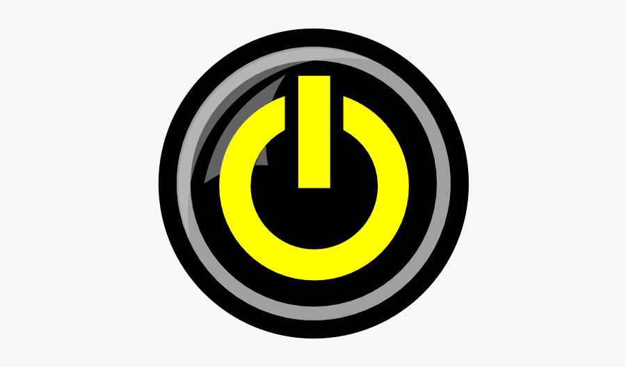 Yellow On Off Button, Transparent Clipart