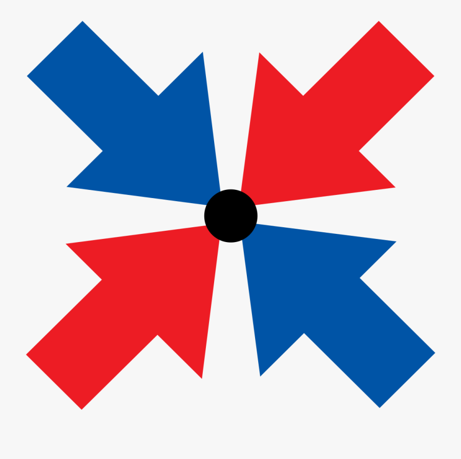 File - Arrows-orphan - Svg - Cuatro Flechas Clipart - Arrows Pointing To Dot, Transparent Clipart