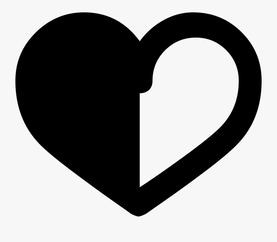 Half Black Half White Heart, Transparent Clipart