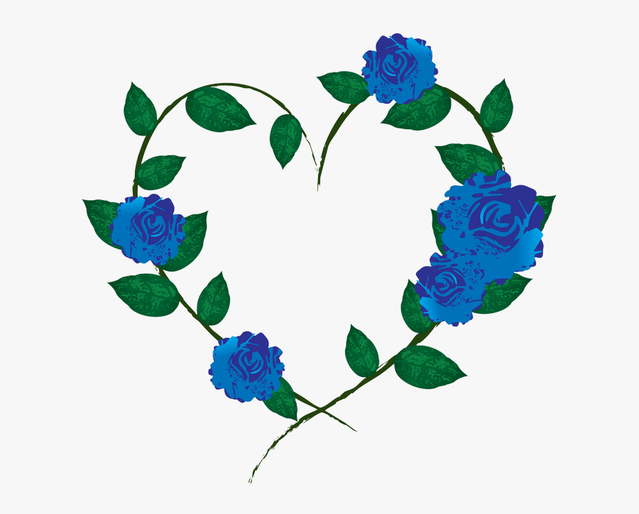 Heart Clipart Clipart Green Blue - Heart Flowers Png Transparent, Transparent Clipart