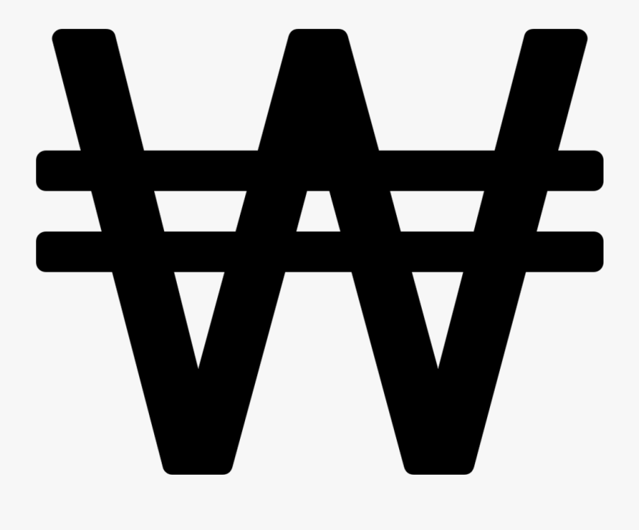 Clip Art Korean Won Symbol - South Korean Won Symbol, Transparent Clipart