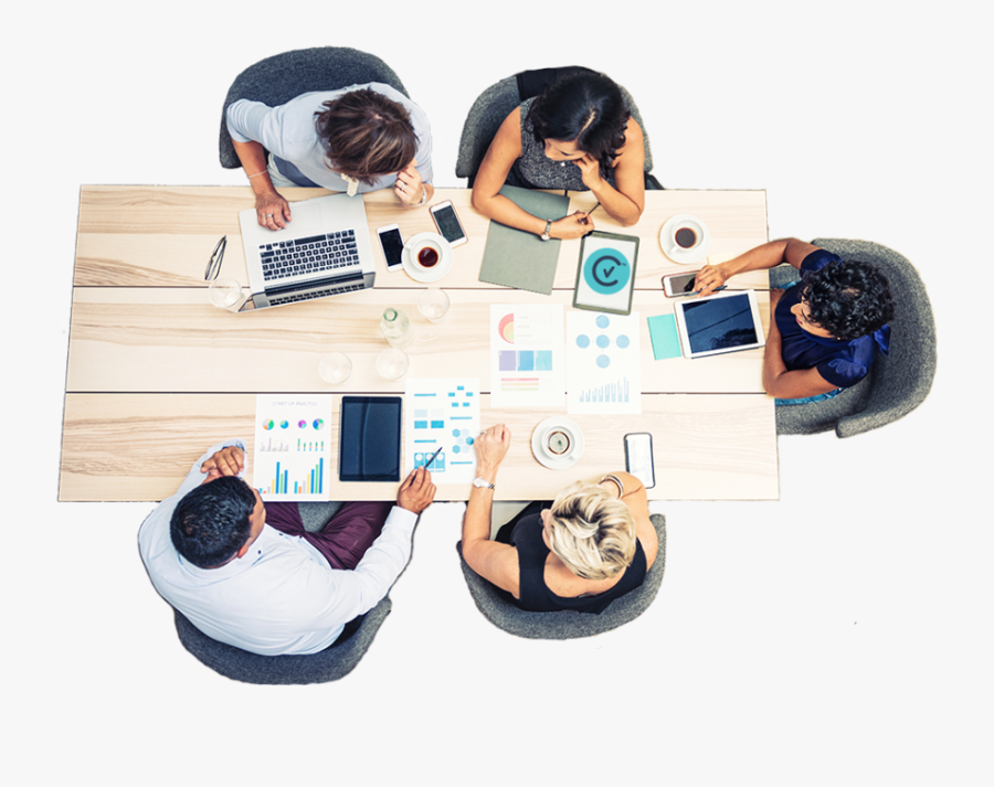 People Sit Around A Table Collaborating On A Project - Technology In Australia, Transparent Clipart