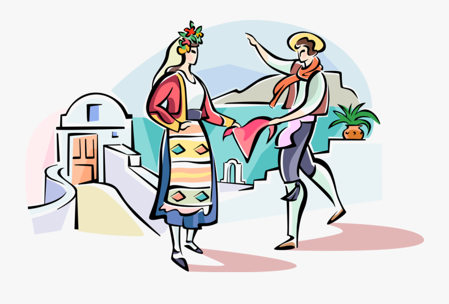 Vector Illustration Of Traditional Greek Wedding Ritual, Transparent Clipart