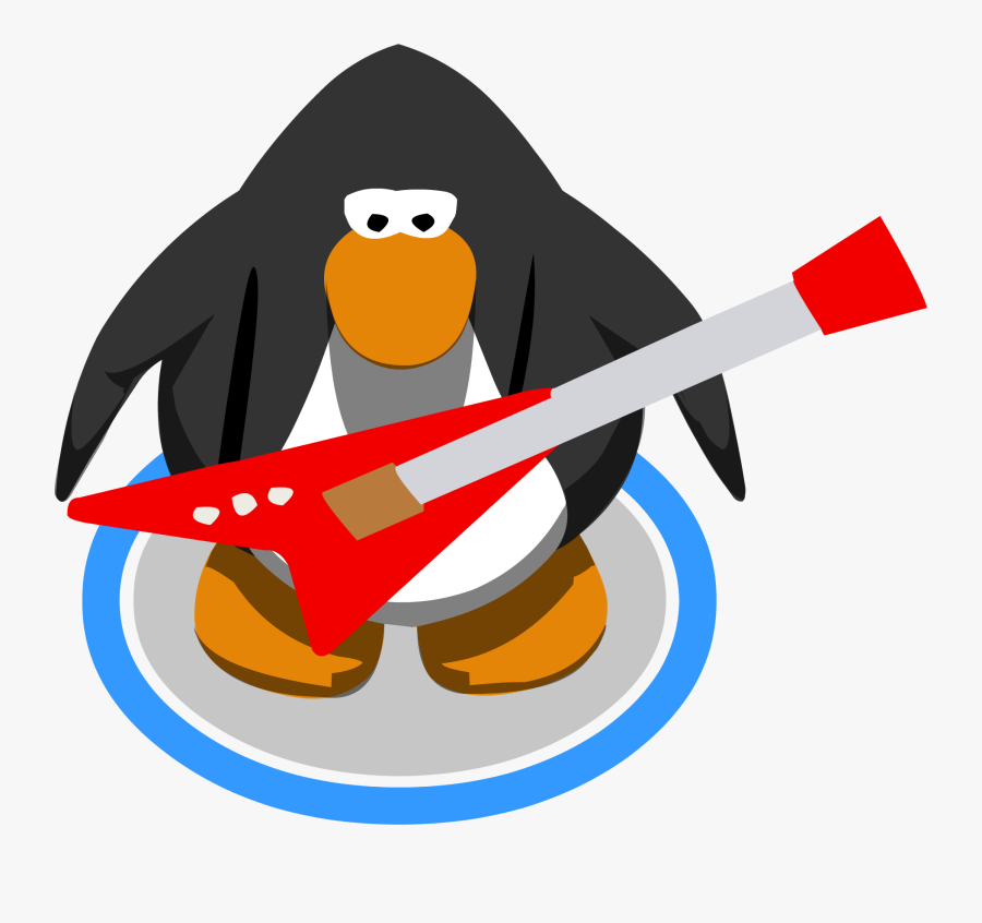 Red Electric Guitar Ig - Club Penguin Penguin Sprites, Transparent Clipart