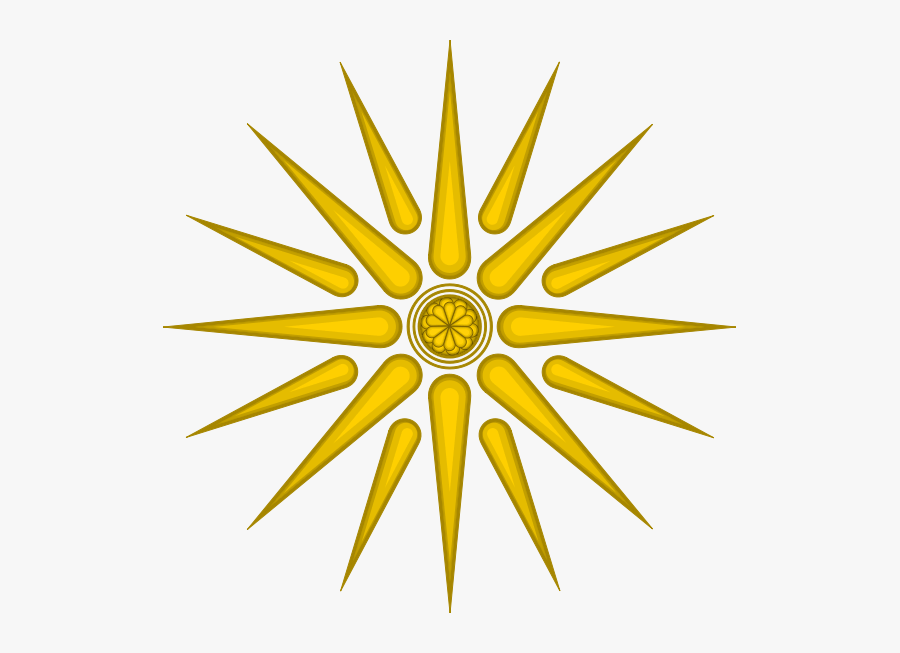 Left Corner Sun Clipart - Vergina Sun, Transparent Clipart