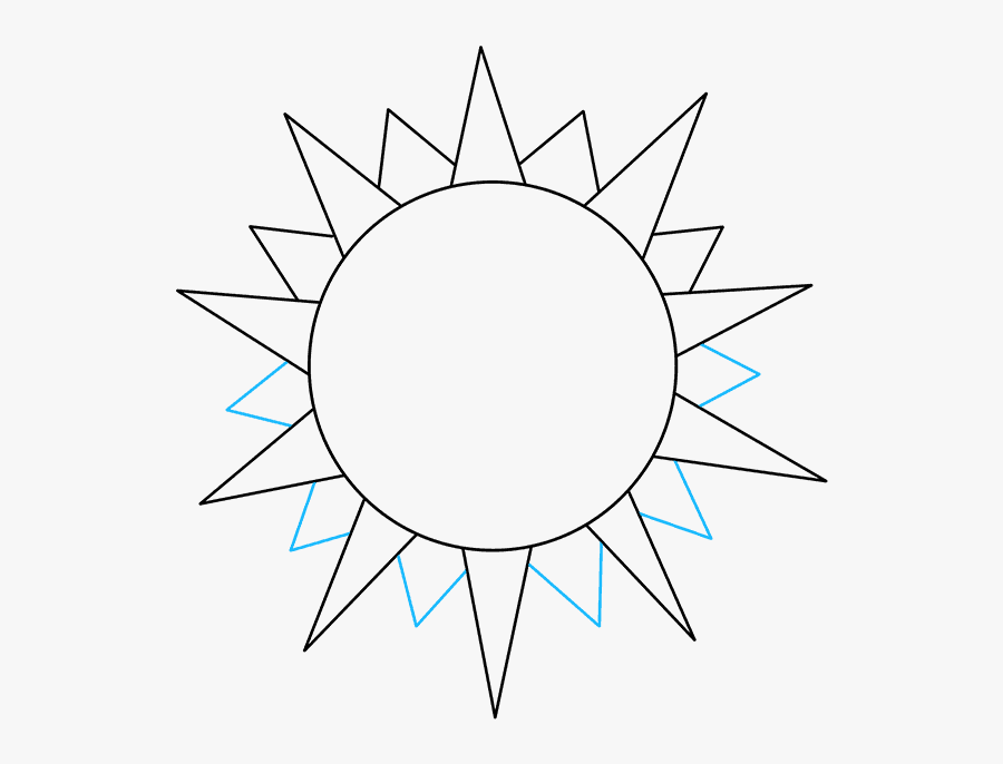 Corner Sun Lineart - Circle, Transparent Clipart
